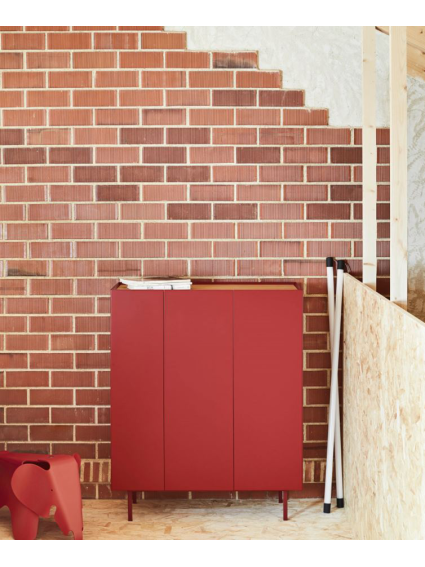 Auxiliar botellero  VIDAR 95x40x120cms rojo