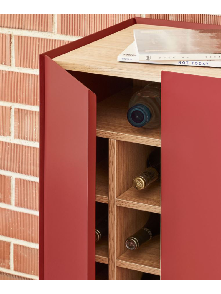 Auxiliar botellero  VIDAR 95x40x120cms rojo