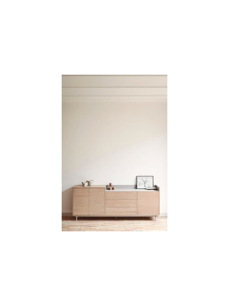Aparador ODIN 200x45x78 cms Roble/Gris