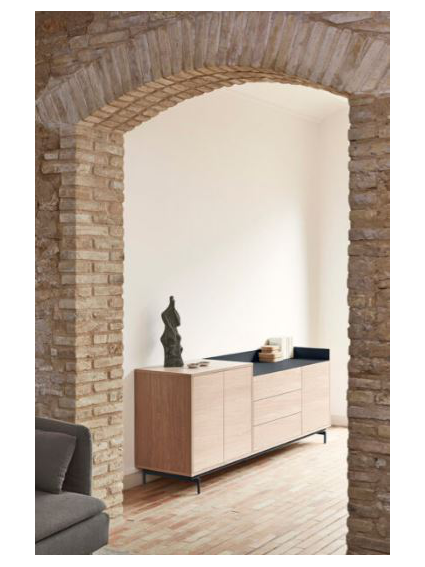 Aparador ODIN 200x45x78 cms Roble/Gris