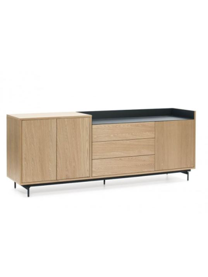 Aparador ODIN 200x45x78 cms Roble/Gris