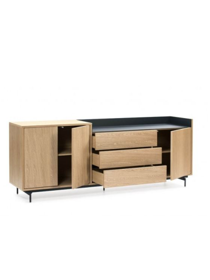 Aparador ODIN 200x45x78 cms Roble/Gris