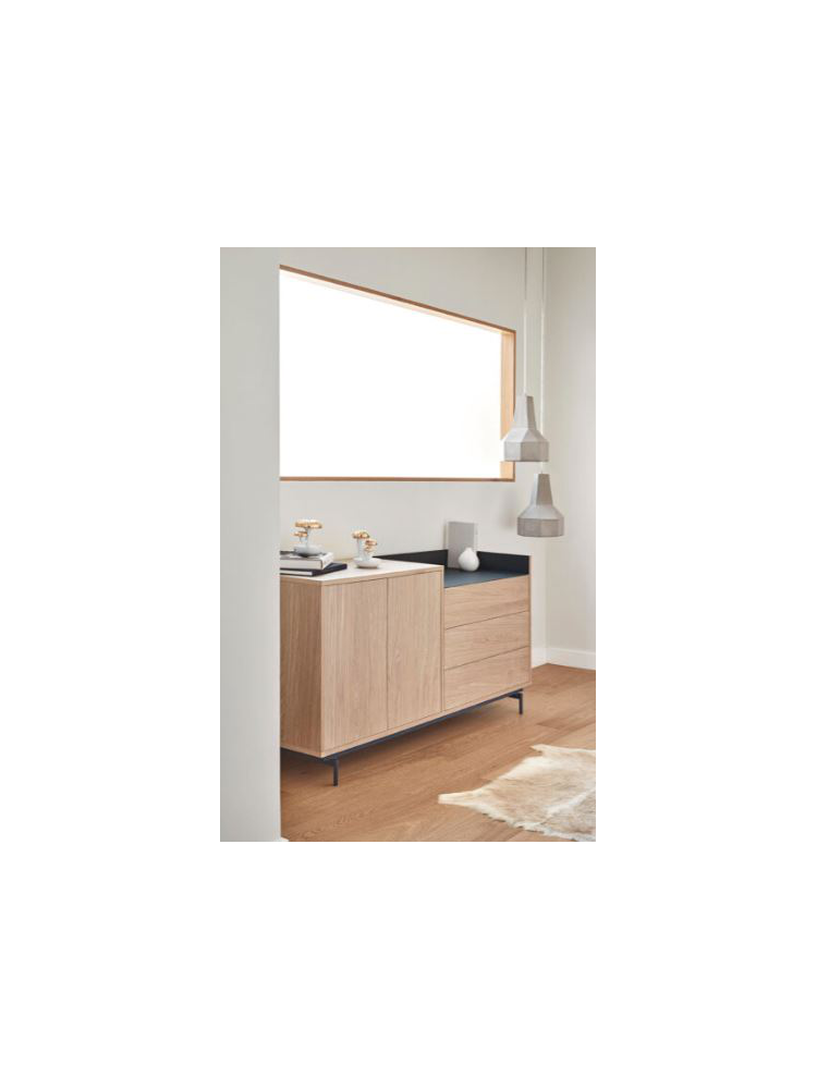 Aparador VALLEY 150x45x78 cms Roble/Gris