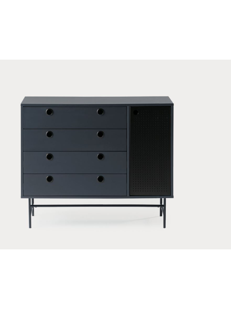 Cómoda PUNTO 97x45x80 cms negro y azul oscuro Cómoda PUNTO 97x45x80 cms negro y azul oscuro