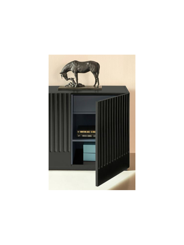 Aparador DORIC 198x48x70 cms Negro/Gris antracita