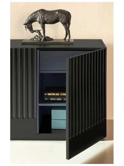 Aparador DORIC 198x48x70 cms Negro/Gris antracita