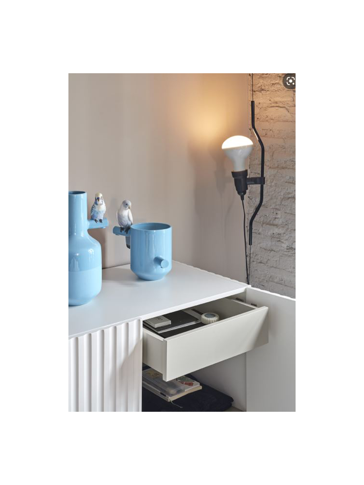 Aparador DORIC 198x48x70 cms Negro/Gris antracita