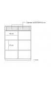 Mueble auxiliar DORIC 91x48x120 cms Negro/Gris antracita