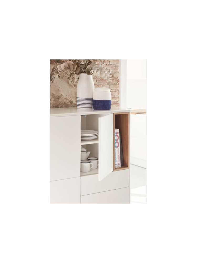 Mueble Auxiliar CORVO 100x40x120 cms Crema/Roble