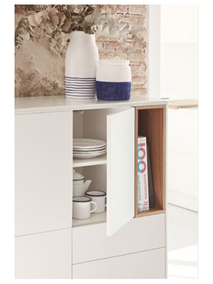 Mueble Auxiliar CORVO 100x40x120 cms Crema/Roble