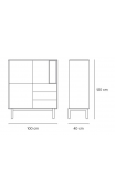 Mueble Auxiliar CORVO 100x40x120 cms Crema/Roble