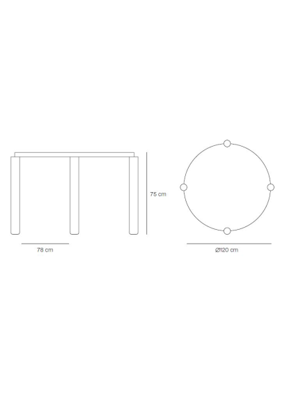 Mesa redonda ATLAS 120x75 cms natural