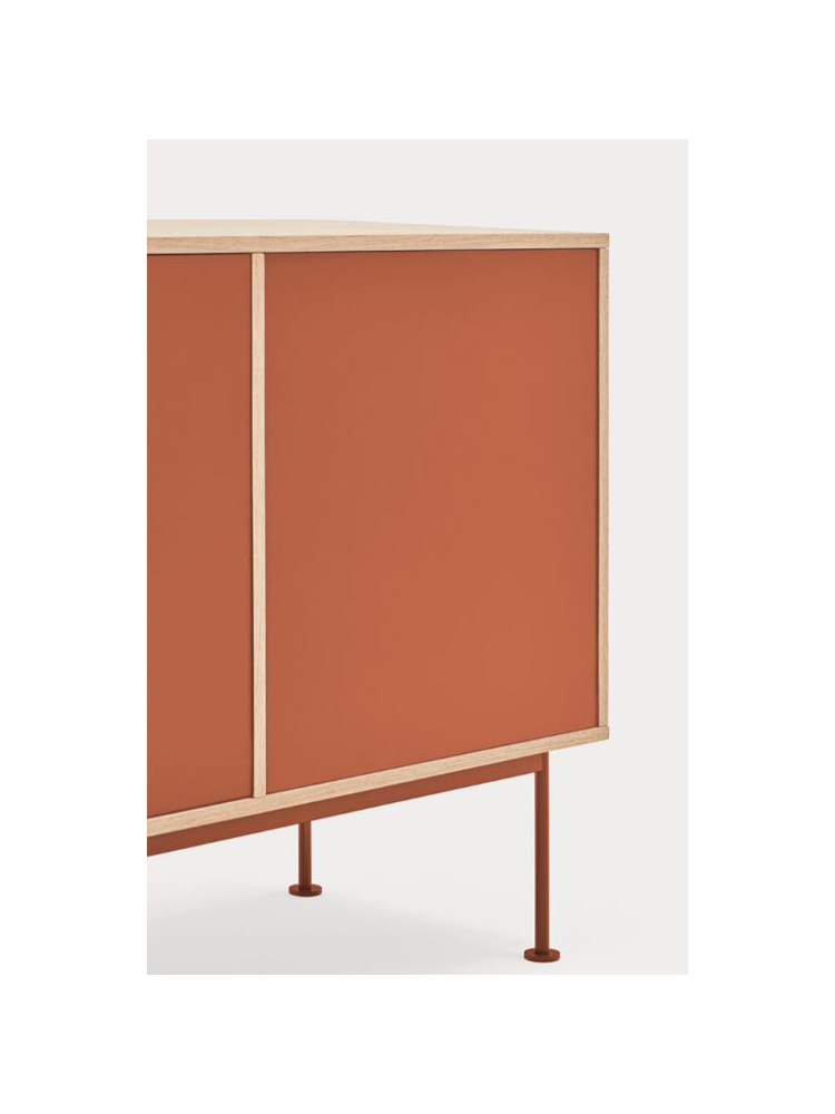 Aparador 2puertas 3cajones YOKO 180x45x81 cms Roble/Teja