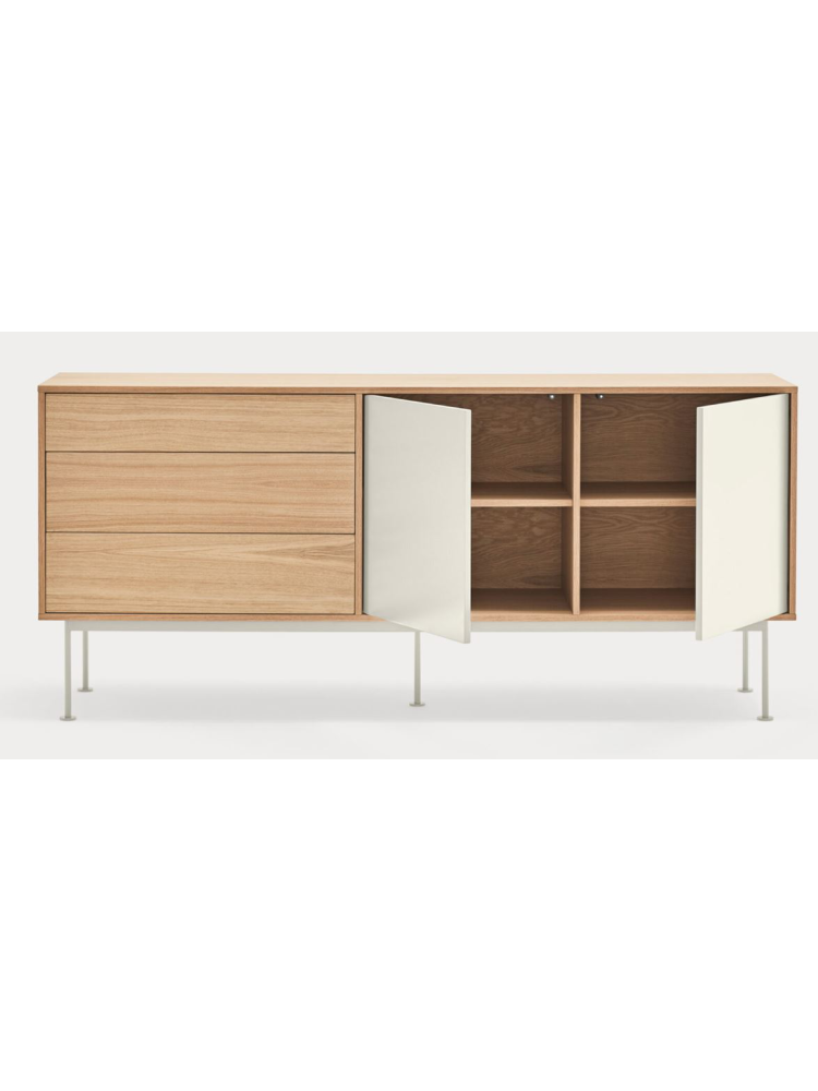 Aparador 2puertas 3cajones YOKO 180x45x81 cms Roble/Teja
