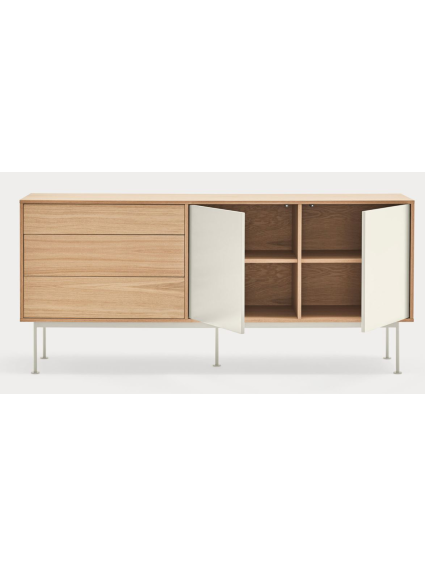 Aparador 2puertas 3cajones YOKO 180x45x81 cms Roble/Teja