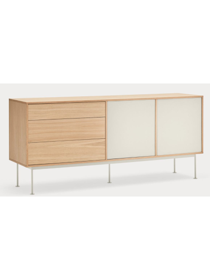 Aparador 2puertas 3cajones YOKO 180x45x81 cms Roble/Teja