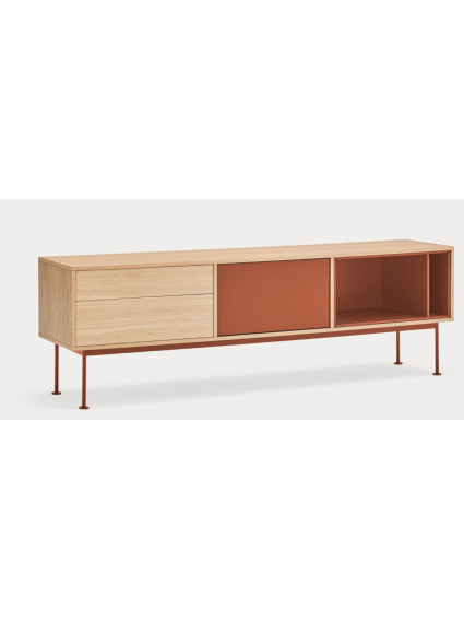 Mueble TV  1puerta 2cajones 180x40x59 cms Roble/Teja
