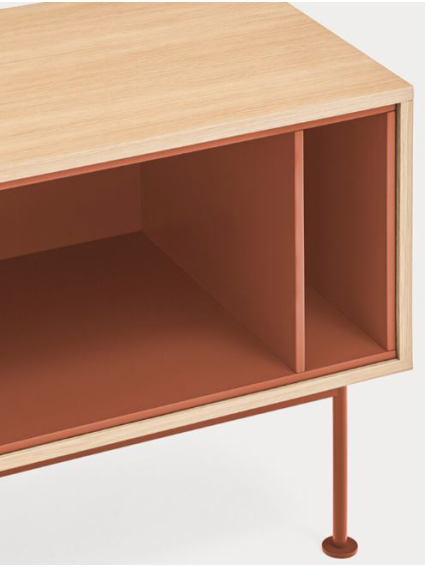 Mueble TV  1puerta 2cajones 180x40x59 cms Roble/Teja