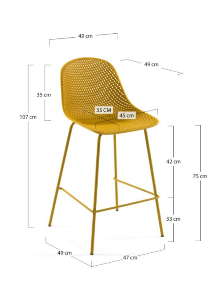 Taburete INGA amarillo  75 cms