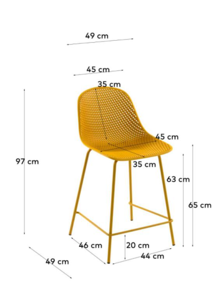 Taburete INGA amarillo 65 cms