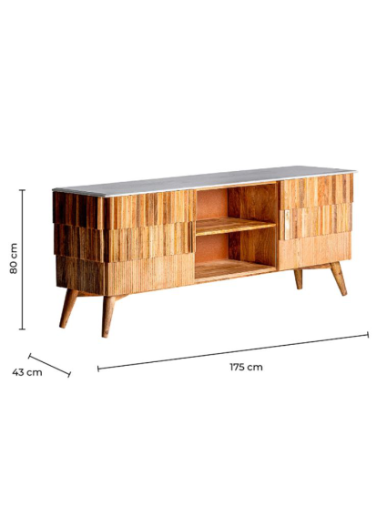 Mueble T.V.  ARTI 175x43x80cms Negro