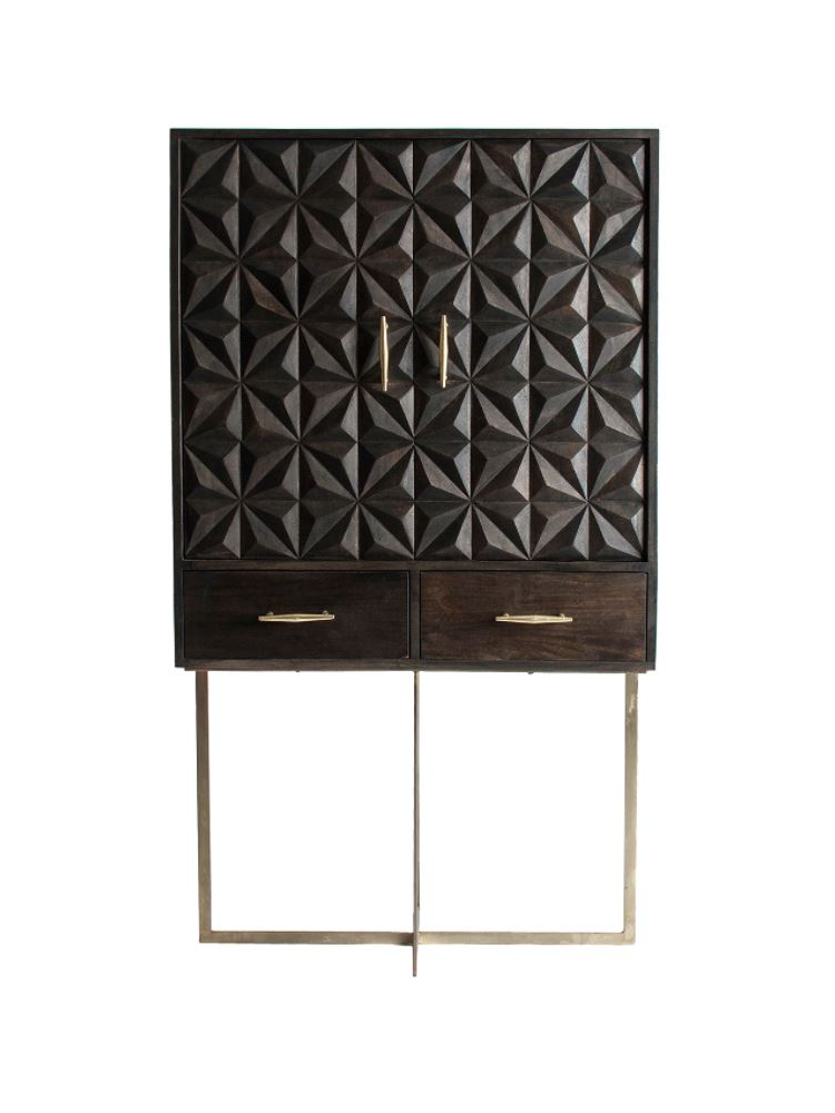 Armario JOIE 90x45x160 cms Negro/Oro