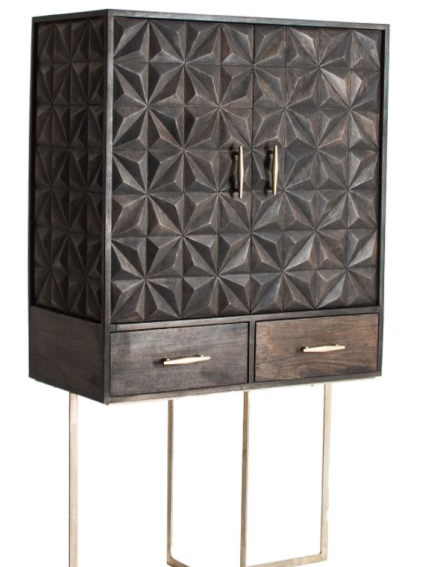 Armario JOIE 90x45x160 cms Negro/Oro