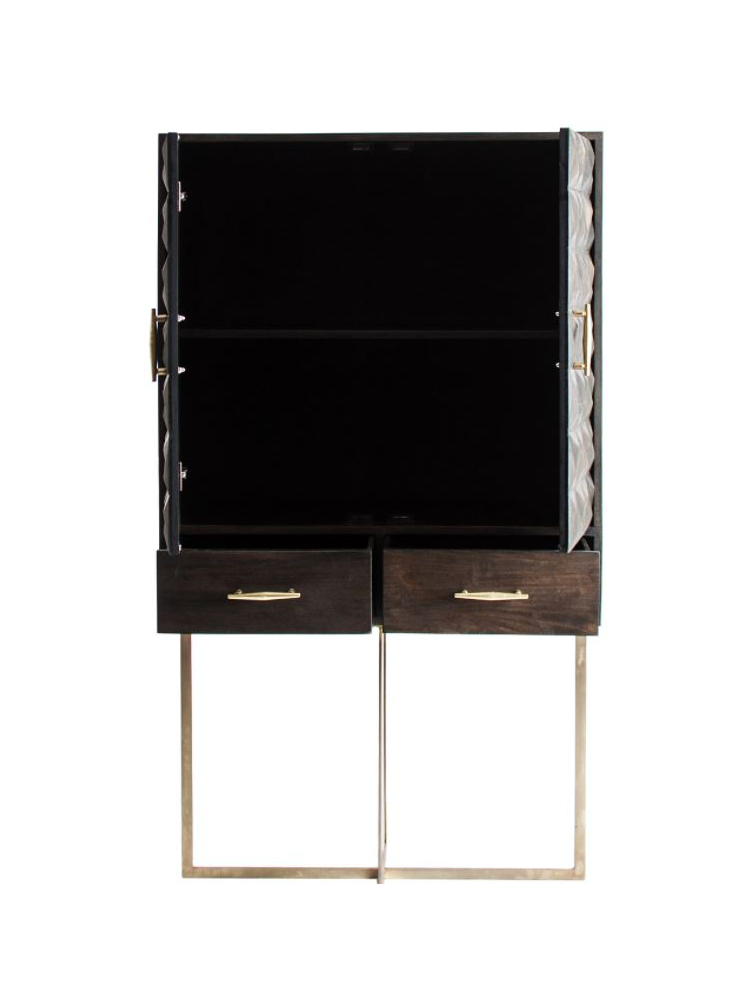 Armario JOIE 90x45x160 cms Negro/Oro