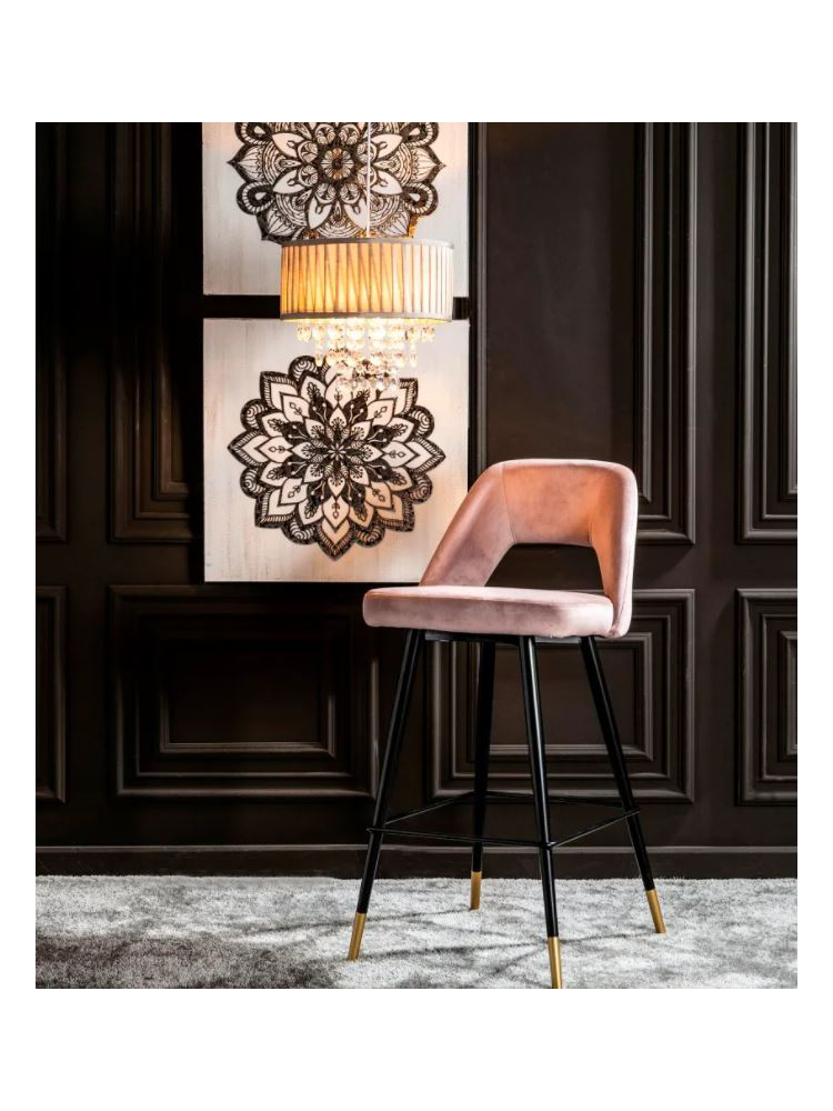 Taburete terciopelo IRINA  Café 75cms