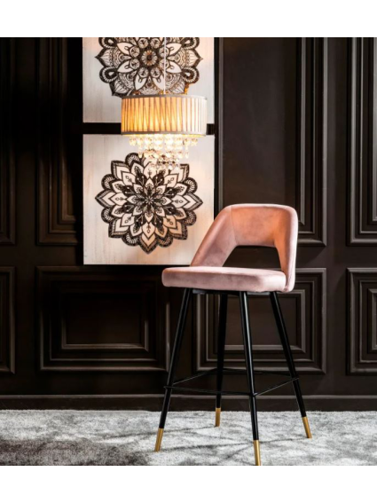 Taburete terciopelo IRINA  Café 75cms