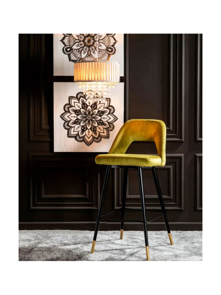 Taburete terciopelo IRINA azul 75cms