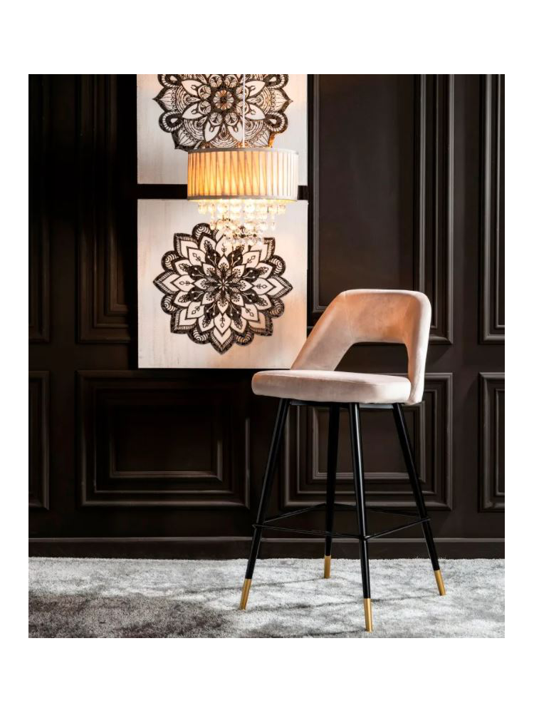 Taburete terciopelo IRINA verde 75cms