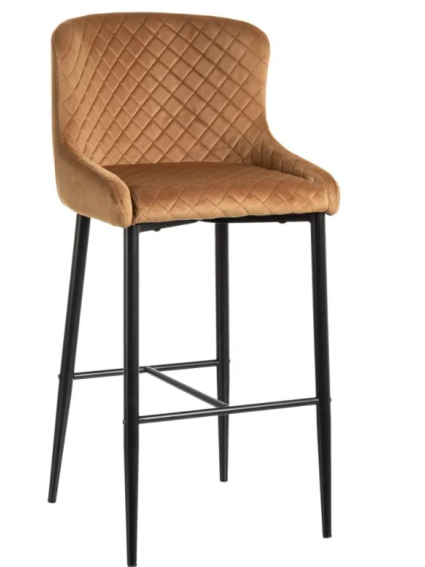Taburete terciopelo EDITH  topo 75 cms