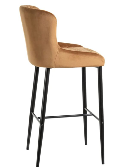 Taburete terciopelo EDITH  topo 75 cms
