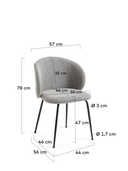 Silla CARYN gris claro