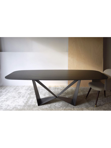 Mesa comedor VERRE 230x110x75cms cerámico negro