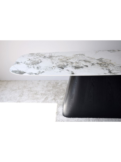 Mesa comedor PIERRE 230x110x75 cms piedra y fresno