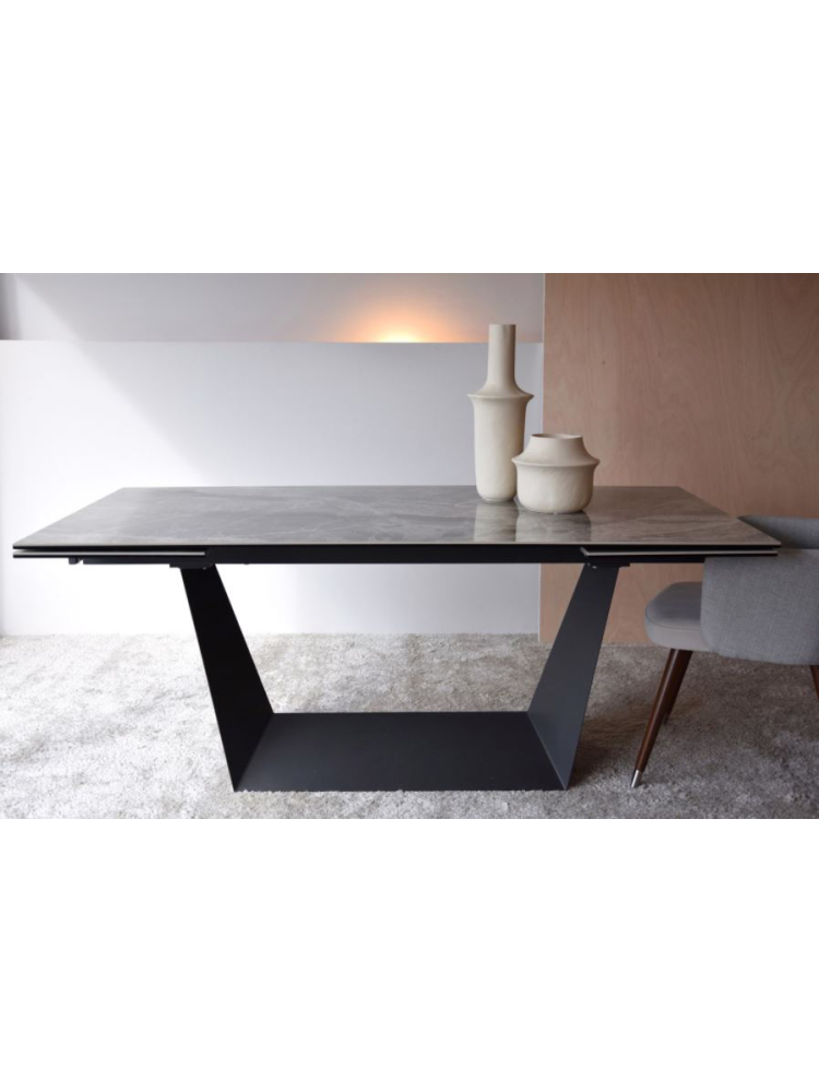 Mesa comedor extensible MABRE180/270x90x75cms cerámico/metal