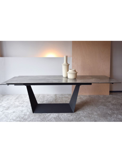 Mesa comedor extensible MABRE180/270x90x75cms cerámico/metal