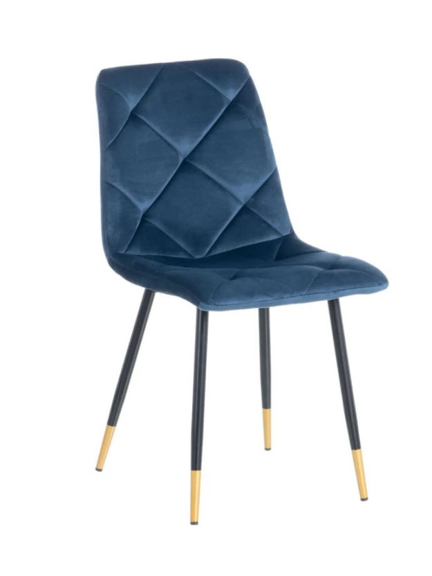 Silla SILVINA terciopelo azul