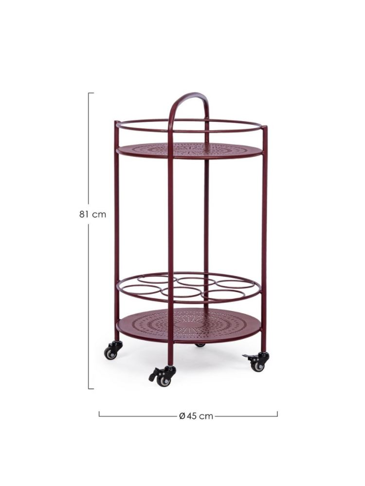 Mesa botellero BURTON burdeos 45x81 cms