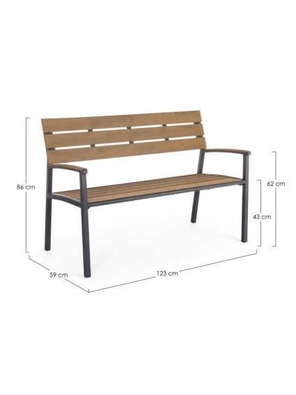 Banco ISAK antracita 123x59x86 cms