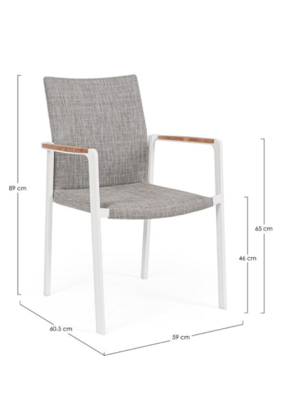 Silla JALISCO nat/bl para exterior