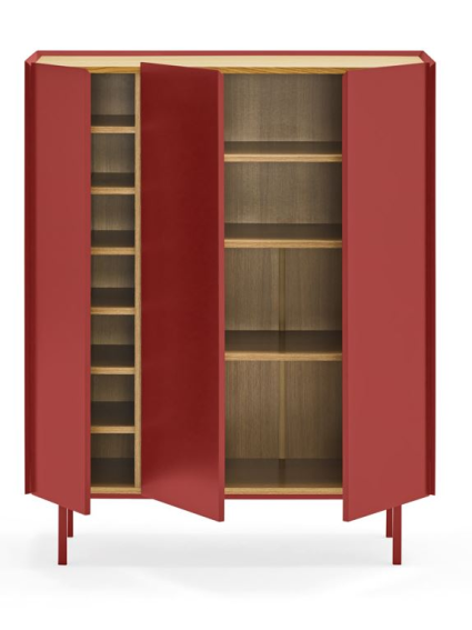 Auxiliar botellero  VIDAR 95x40x120cms rojo