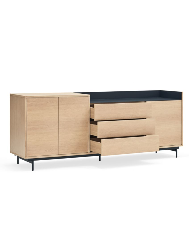 Aparador ODIN 200x45x78 cms Roble/Gris