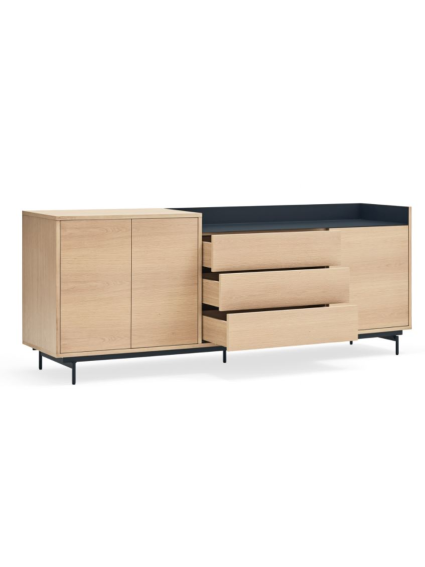 Aparador ODIN 200x45x78 cms Roble/Gris