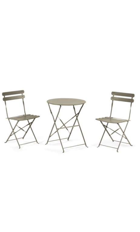 Set plegable TROIS mesa y 2 sillas verde