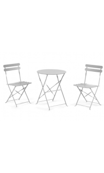 Set plegable TROIS mesa y 2 sillas blanco