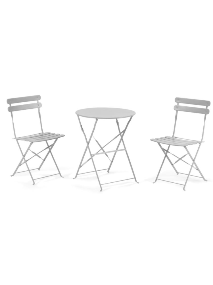 Set plegable TROIS mesa y 2 sillas blanco Set plegable TROIS mesa y 2 sillas blanco