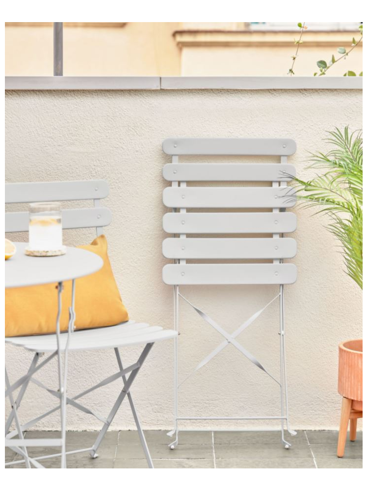 Set plegable TROIS mesa y 2 sillas blanco